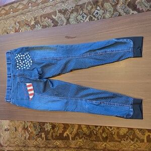 HKM Stars & Stripes Denim Breeches Size 26 (See Description)